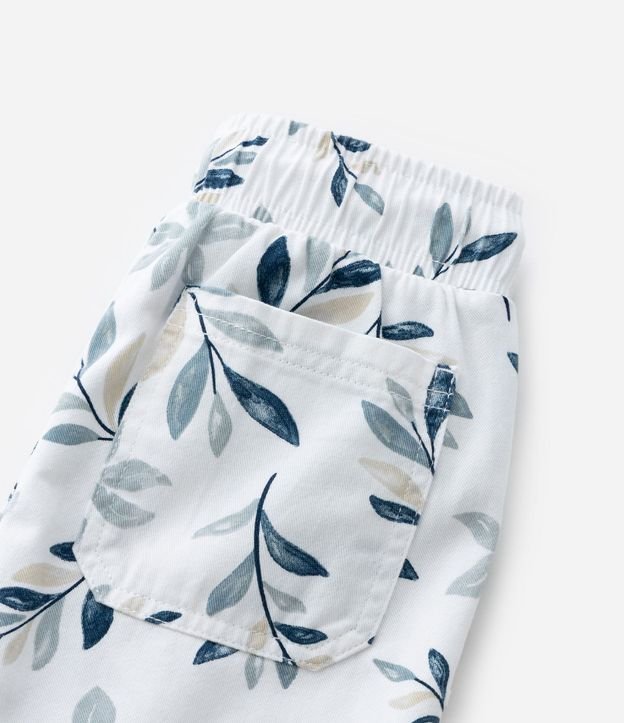 Bermuda Infantil Playera en Sarga con Estampa Tropical - Talle 1 a 6 años 4