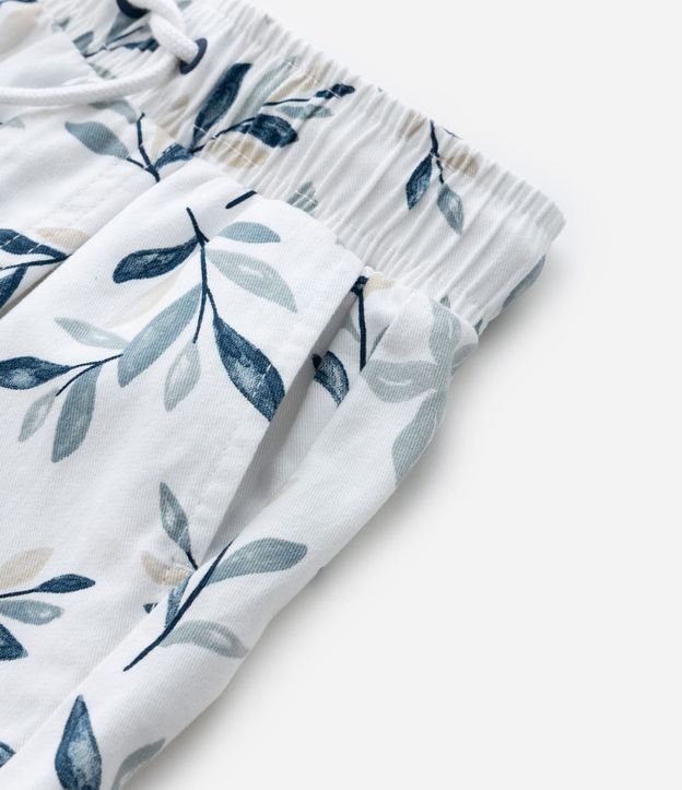 Bermuda Infantil Playera en Sarga con Estampa Tropical - Talle 1 a 6 años 6
