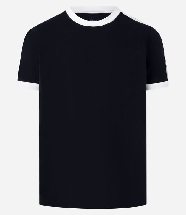 Remera Regular en Algodón con Rayas en los Hombros 5