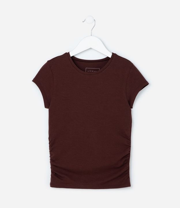 Blusa Infantil en Algodón con Drapeado Lateral - Talle 5 a 14 años 2