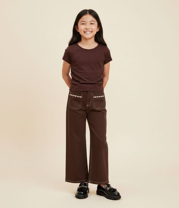Blusa Infantil en Algodón con Drapeado Lateral - Talle 5 a 14 años