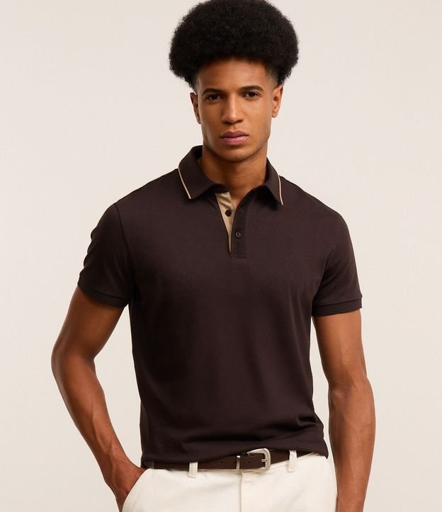 Camisa Polo Regular en Gamuza de Algodón Peruano
