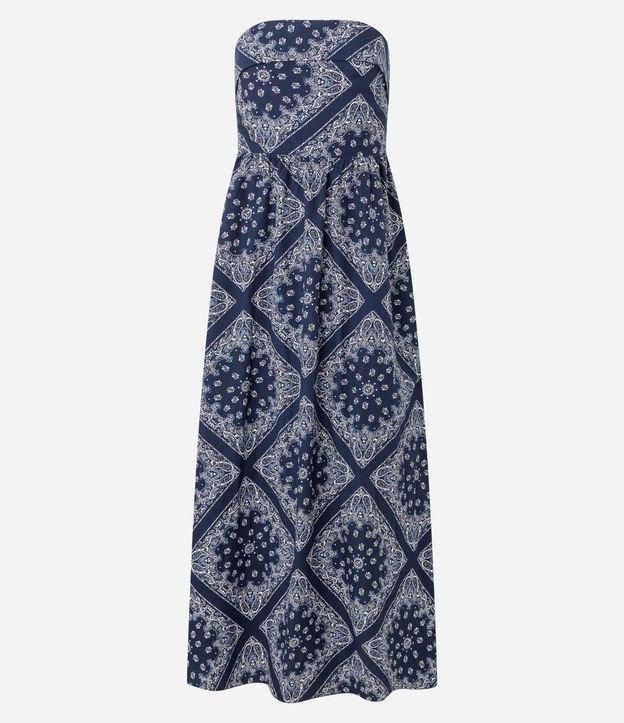 Vestido Largo en Tricolina con Estampa Paisley 7