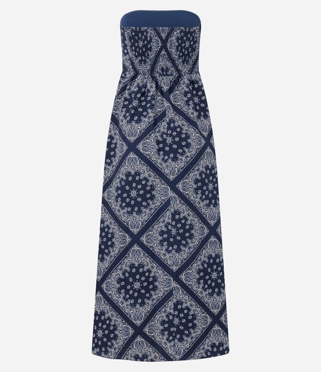 Vestido Largo en Tricolina con Estampa Paisley 8