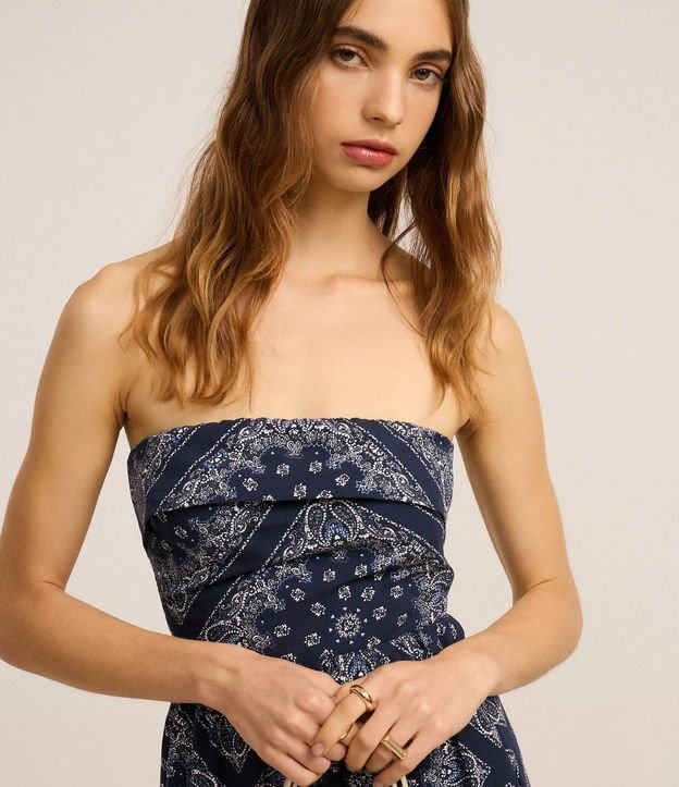Vestido Largo en Tricolina con Estampa Paisley 6