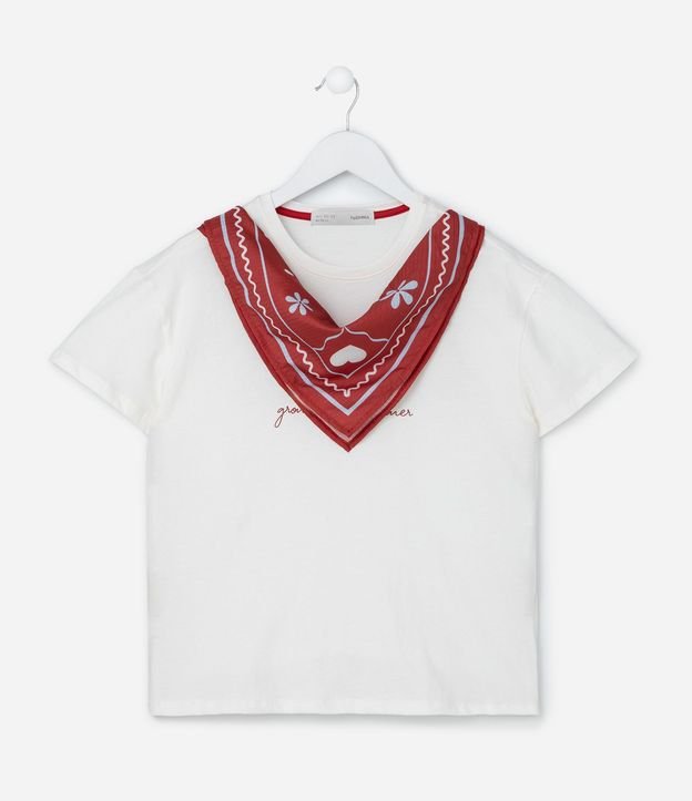 Remera Infantil con Lettering y Pañuelo - Talle 5 a 14 años