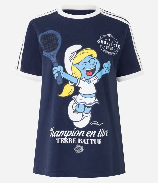 Remera Alargada en Algodón con Estampa Pitufina Tenista 4