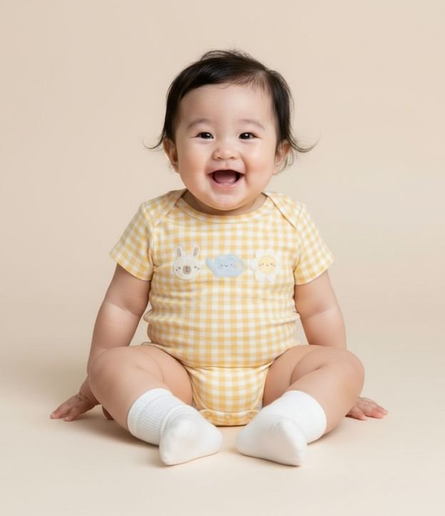 Body Infantil con Estampa Animalitos de Cuadros - Talle RN a 18 meses 2