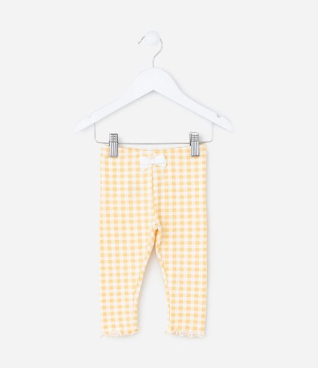 Pantalón Legging Infantil con Estampa de Cuadros Vichy - Talle RN a 18 meses