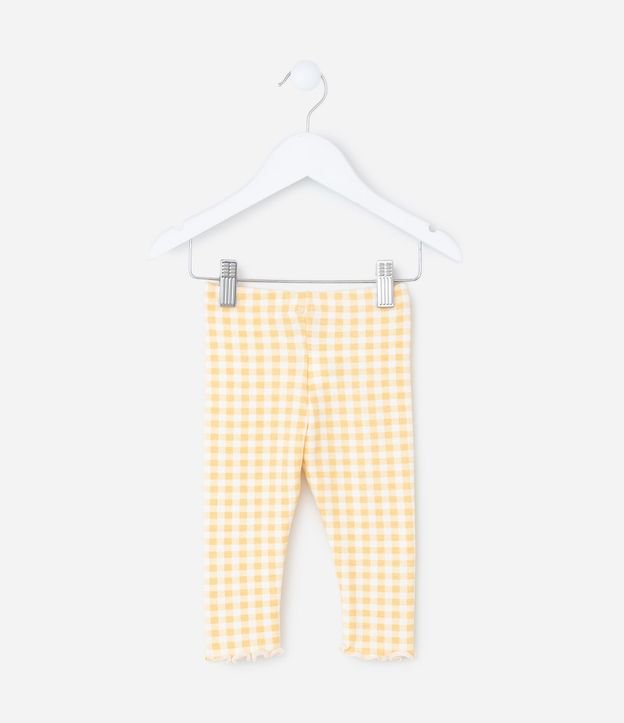 Pantalón Legging Infantil con Estampa de Cuadros Vichy - Talle RN a 18 meses 3