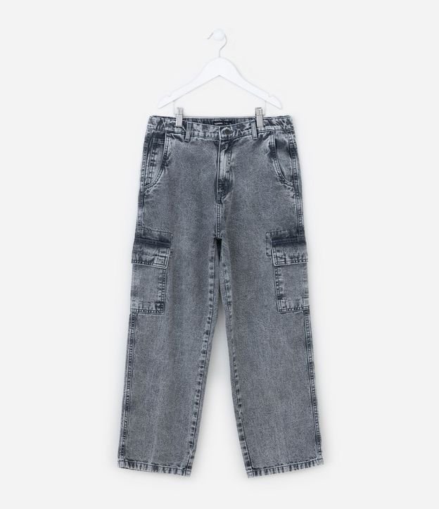 Pantalón Baggy Infantil en Jeans con Bolsillos Cargo - Talle 5 a 14 años 3