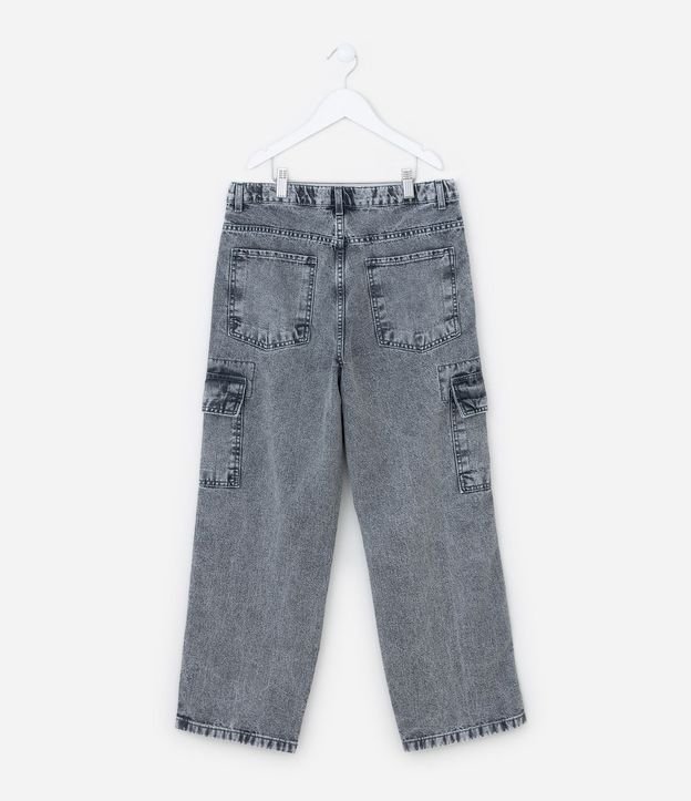Pantalón Baggy Infantil en Jeans con Bolsillos Cargo - Talle 5 a 14 años 4