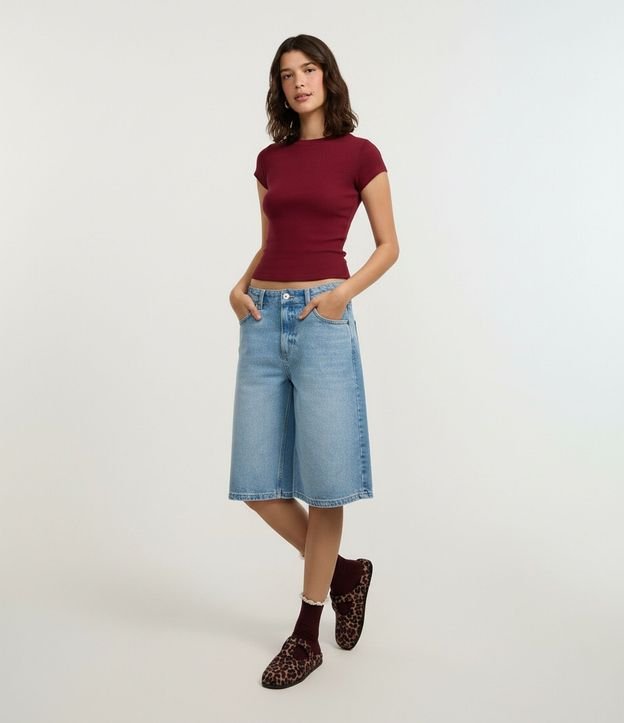 Blusa Básica Justa y Alargada en Rib 5