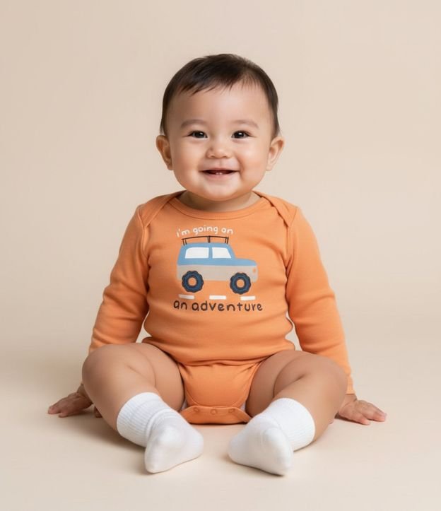 Body Infantil con Estampa Camioneta - Talle 0 a 18 meses