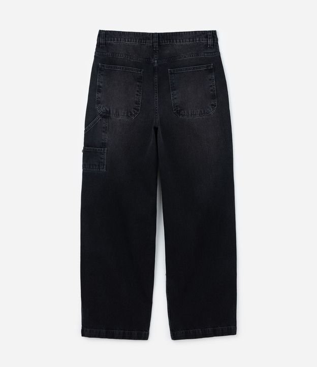 Pantalón Super Baggy en Jeans Efecto Mármol con Cadena en el Bolsillo 6