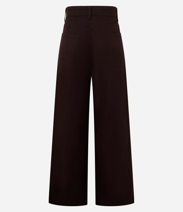 Pantalón Wide Leg en Sarga con Pespontos Contrastantes 9