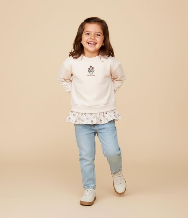 Saco Infantil con Bordado y Bajo con Volado - Talle 1 a 6 años