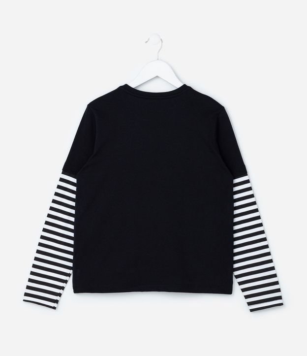 Remera Infantil con Estampa Merlina y Rayas - Talle 5 a 14 años 2
