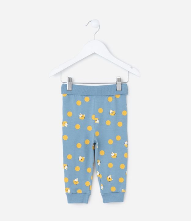 Pantalón Infantil con Estampa de Lunares y Gatitos - Talle 0 a 18 Meses 2