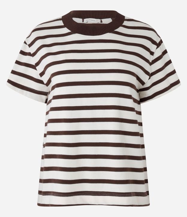 Blusa Rayada en Algodón con Cuello Contrastante 6