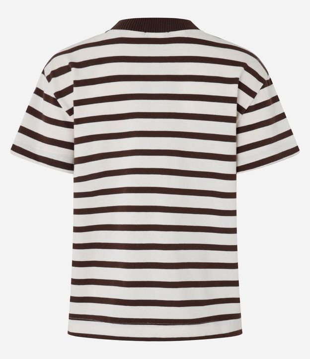 Blusa Rayada en Algodón con Cuello Contrastante 7