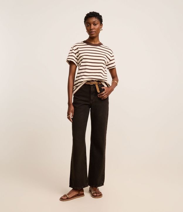 Blusa Rayada en Algodón con Cuello Contrastante 2