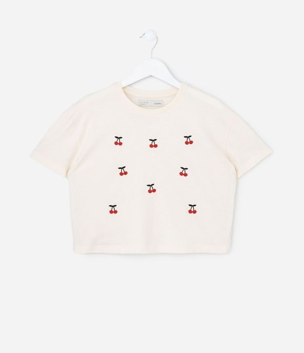 Blusa Cropped Infantil con Bordado Cerezas - Talle 5 a 14 años 1