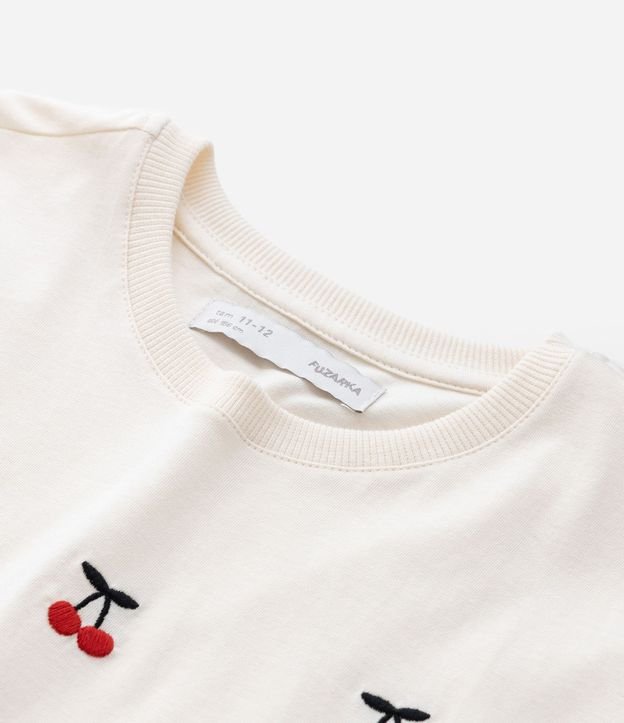 Blusa Cropped Infantil con Bordado Cerezas - Talle 5 a 14 años 4