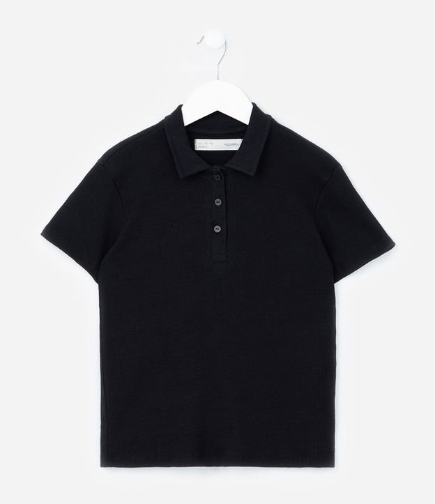 Remera Infantil en Rib con Cuello Polo - Talle 5 a 14 años 2