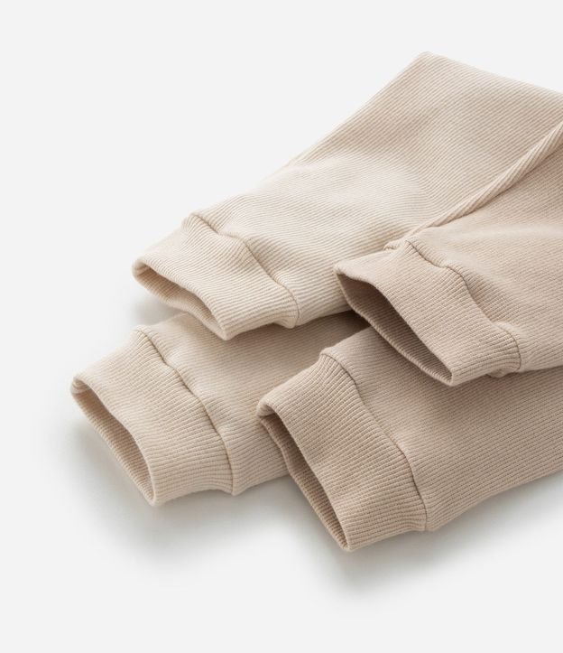 Kit 02 Pantalones Infantiles en Rib con Cintura Doblada - Talle RN a 18 meses 5