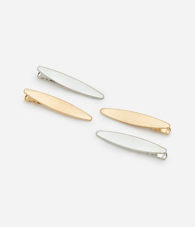 Kit 04 Pinzas para el Pelo en Metal en Forma de Plancha