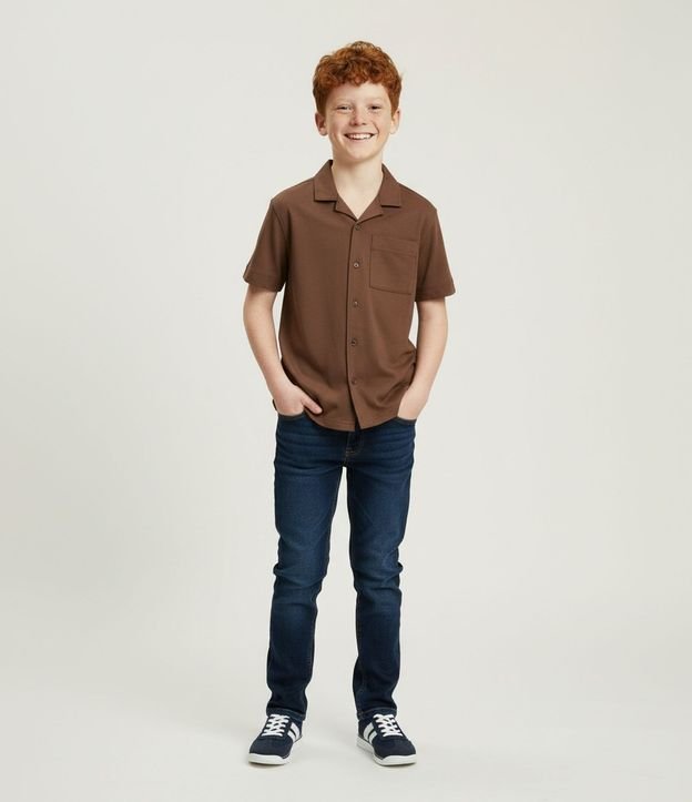 Camisa Infantil en Viscosa con Textura - Talle 5 a 14 años 1