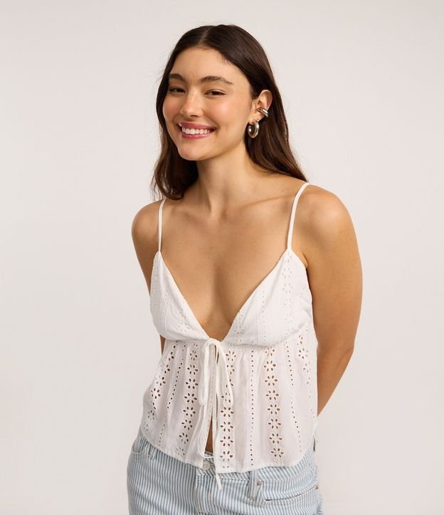 Blusa con Breteles Finos en Viscosa con Textura
