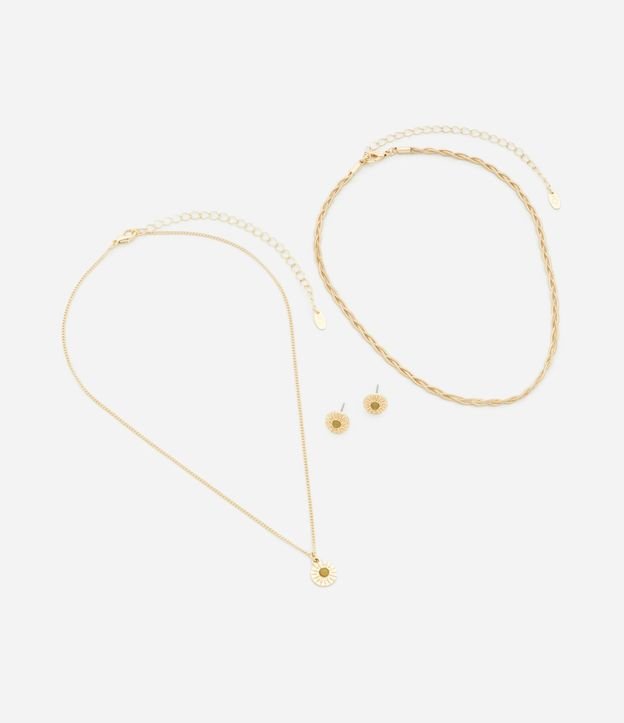 Conjunto de Collar Capas con Colgante y Caravanas Botón 2