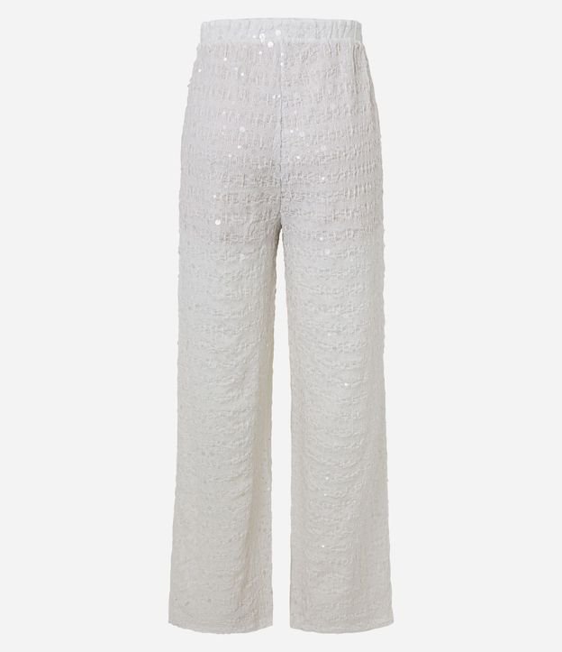 Pantalón Wide Leg en Lentejuela con Cintura Elástica 8