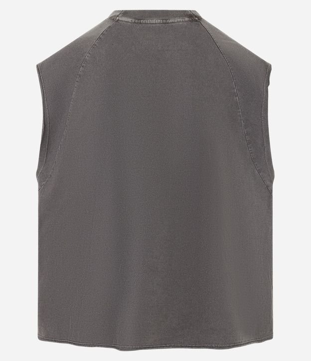 Musculosa Boxy en Algodón con Estampa Lettering y Efecto Desteñido 9