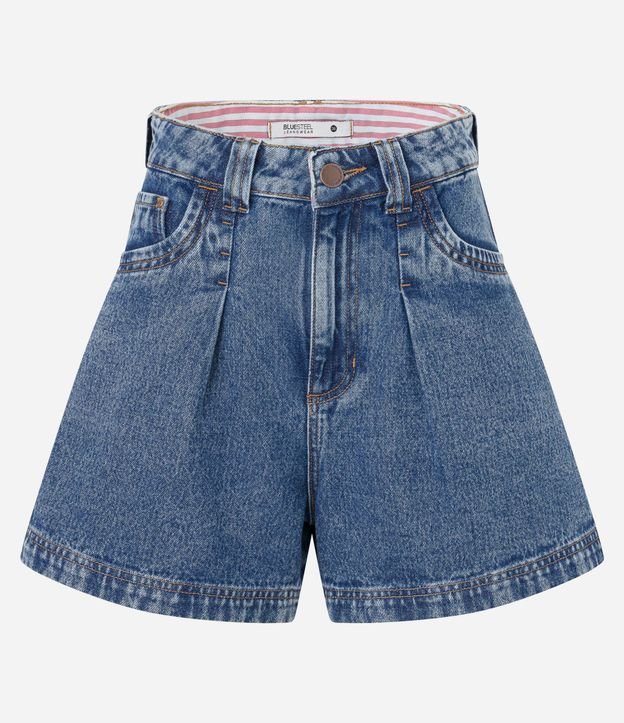 Short Baggy Jeans con Cintura Interno Vichy 2