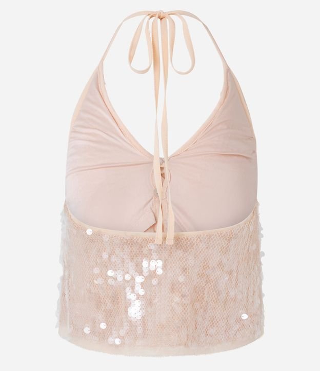 Blusa Frente Única en Poliamida con Lentejuelas y Volados 11