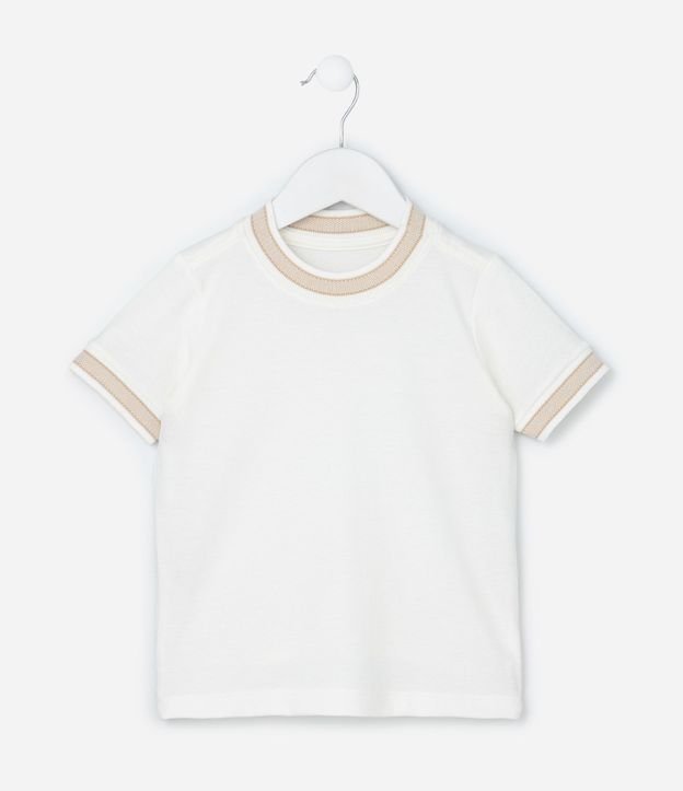 Remera Infantil Texturizada con Viés Contrastantes - Talle 1 a 6 años 2