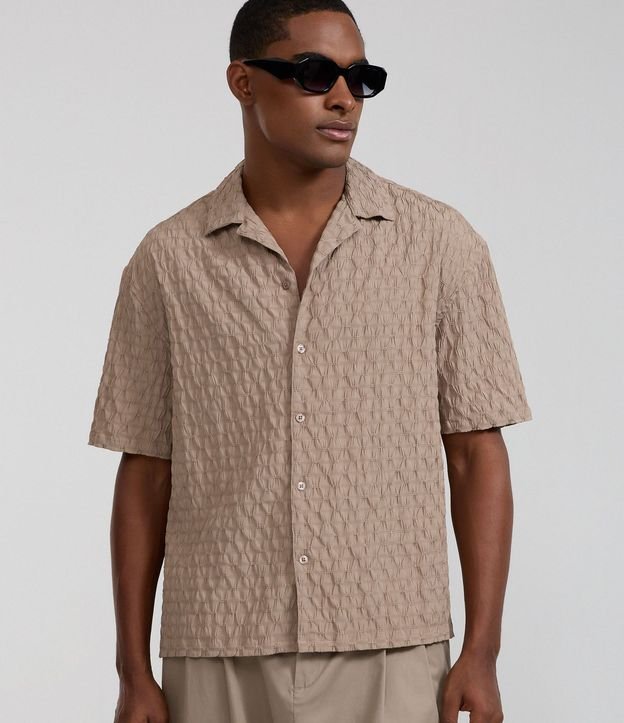 Camisa Boxy en Tricolina con Textura Geométrica 2