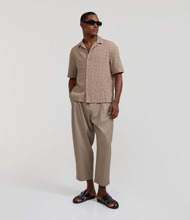Camisa Boxy en Tricolina con Textura Geométrica 3