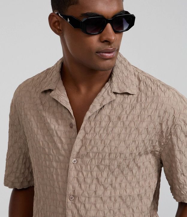 Camisa Boxy en Tricolina con Textura Geométrica 7