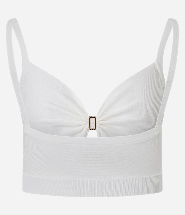Blusa Super Cropped en Punto con Adornos en el Busto 7
