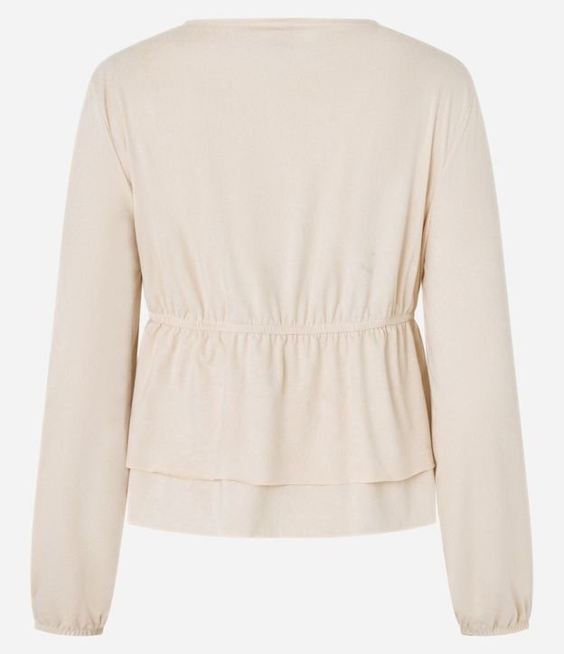 Blusa Bata en Gamuza con Lazo y Volados 9