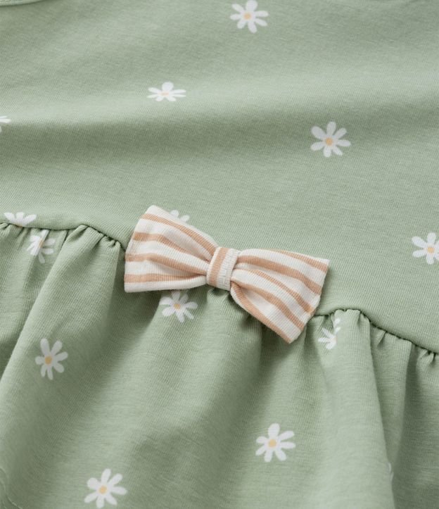 Conjunto Infantil en Malla con Moña y Estampa de Flores - Talle 0 a 18 meses 11
