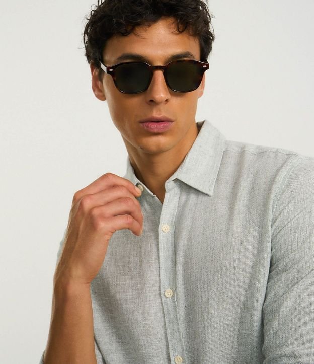 Camisa con Lino Cuello Inglés y Abotonado 5