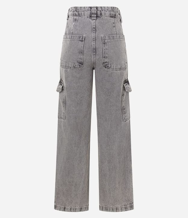 Pantalón Recto Comfort en Jeans con Bolsillos Cargo 8