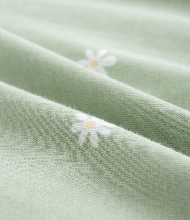 Vestido Infantil en Algodón con Estampa de Rayas y Flores -Talle 0 a 18 Meses 4