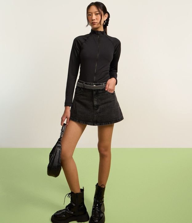 Short Pollera Jeans con Efecto Marmoleado 5