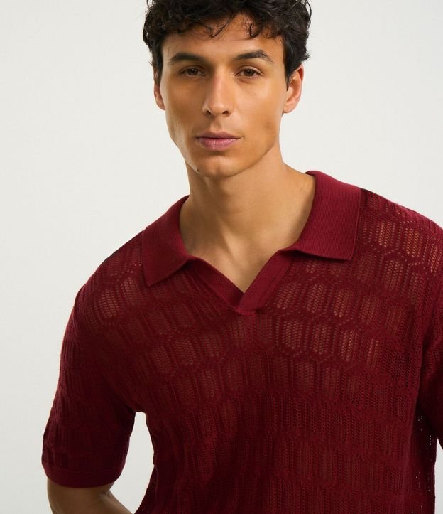 Camisa Polo Regular en Algodón Texturizada con Cuello en V 5